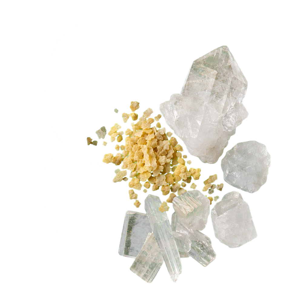 Pearlescent mineral composition representing the marine-derived calcium ingredient
