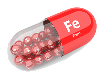 Iron ingredient visual on a transparent background