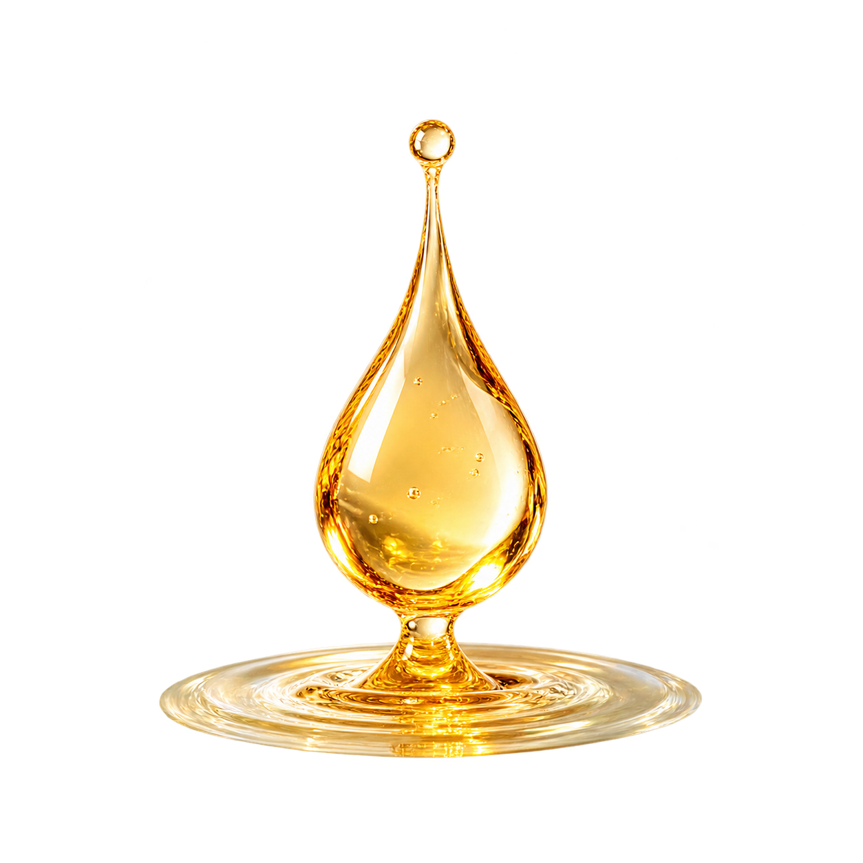 Golden oil droplet representing the Arctic seal-oil omega-3 source