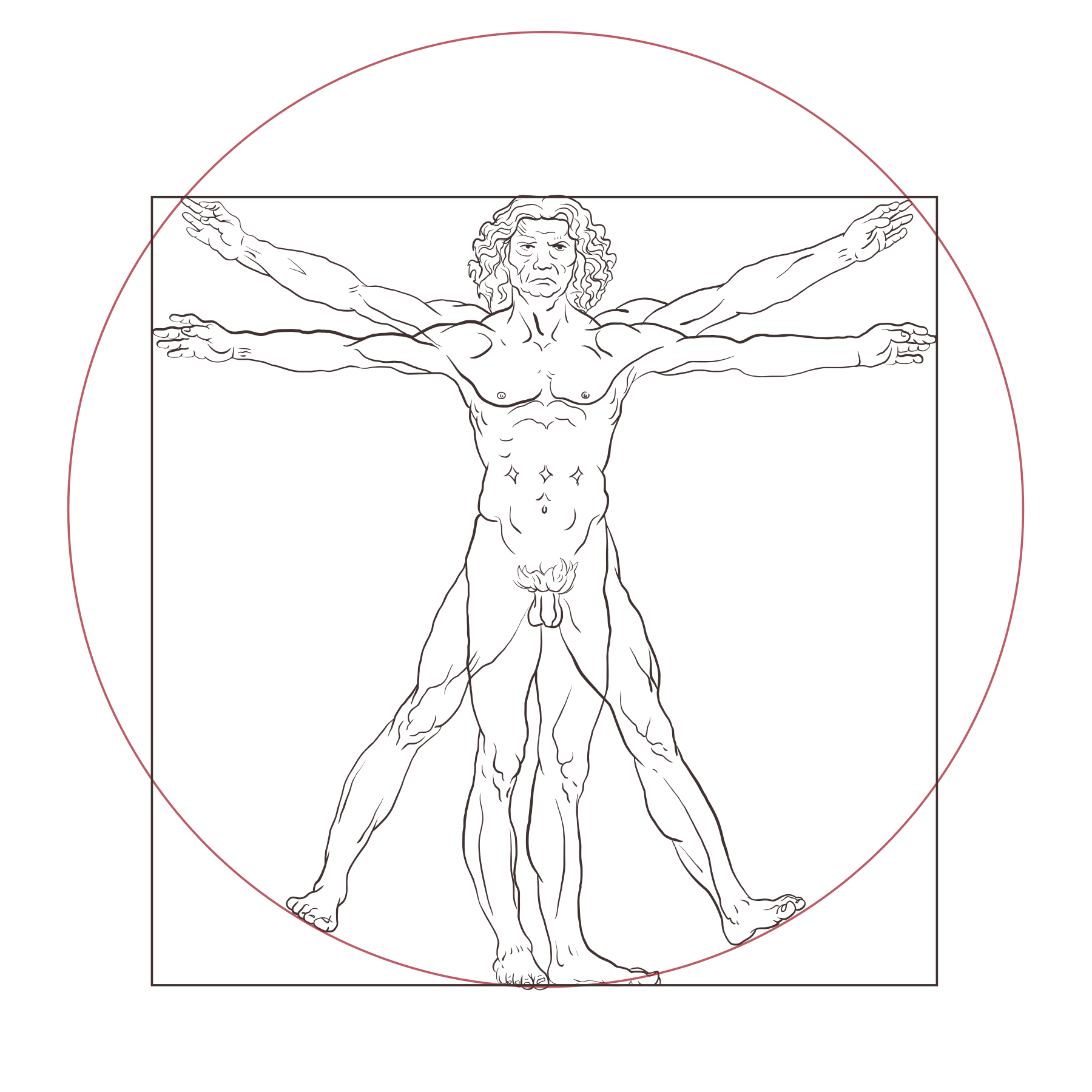 Yotsuba Japan connected whole-body wellness system represented by a contemporary Vitruvian figure